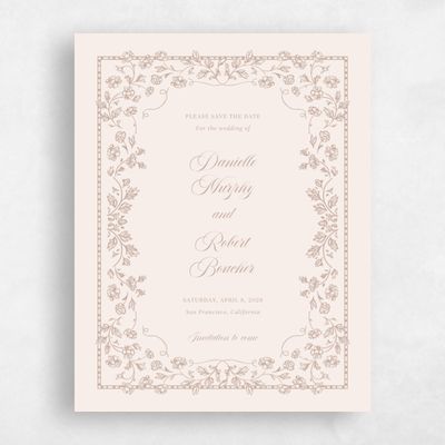 Latte, Beige Wedding Save the Date - Elysia Portrait