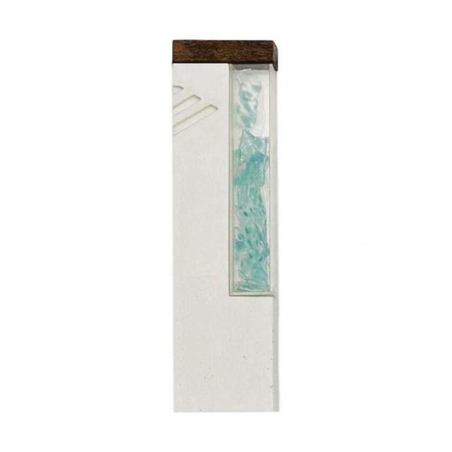 Modern Minimalist Cement Mezuzah Keepsake–Designed to Showcase Broken Glass from Wedding Chuppah Stomp–Grey or White Color-Easy Peel and Stick Door Mount Mezuzah Case by Project Lev (White)