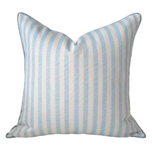 Jillien Harbor Throw Pillow for Home Harvey Seersucker Style Pillow Cover Coastal Grandmillennial Pillow Cover 20" x 20"