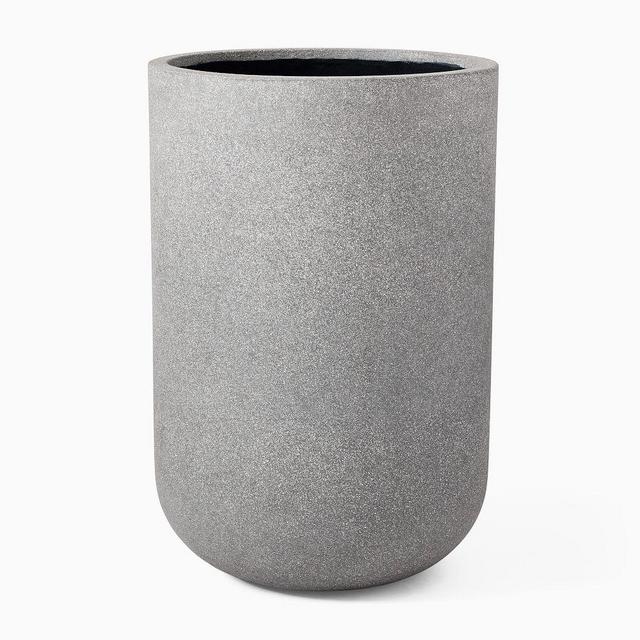 Radius Ficonstone Indoor/Outdoor Planter, Standard Entry, 20"D x 29"H, Storm Gray