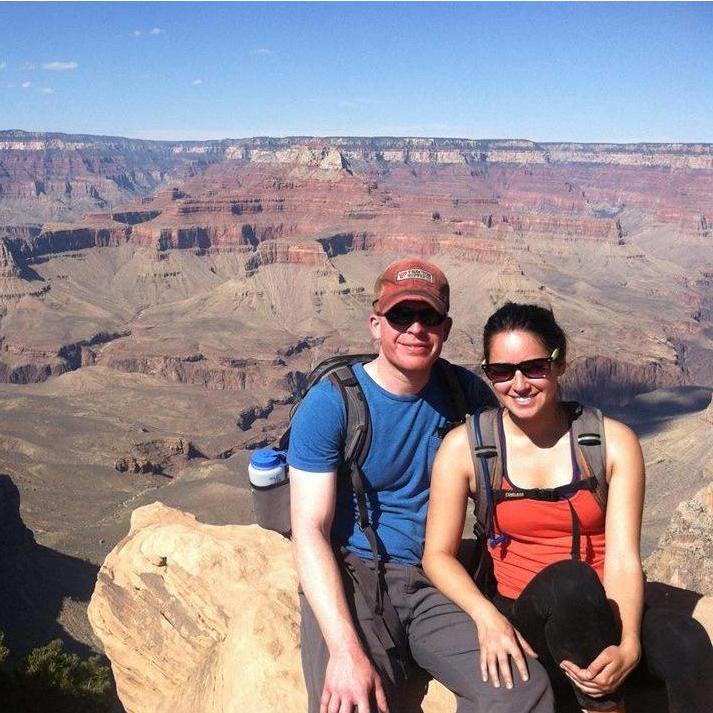 Hiking through the Grand Canyon.