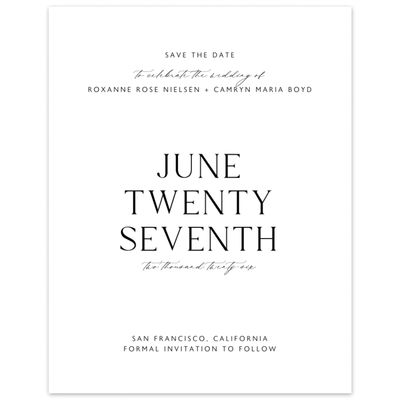 White Wedding Digital Save the Date - Altair Portrait
