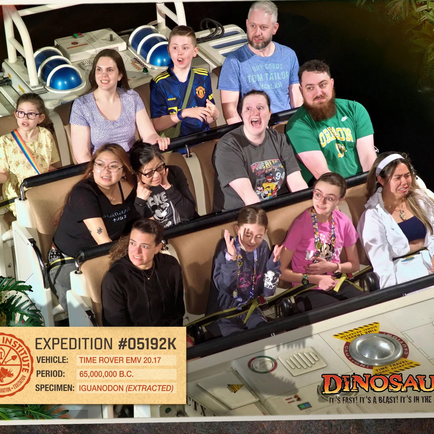 Our only trip together on the Time Rover on our joyride to the dinosaur age (RIP Dinosaur)