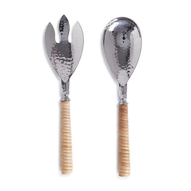 Two's Company Set of 2 Rattan Servers