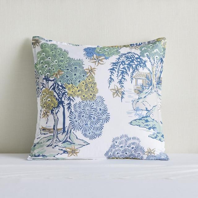 Scalamandre Sea Of Trees Duvet & Shams, Euro Sham, Blue