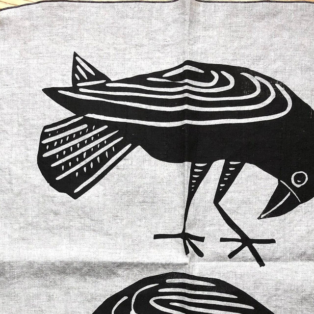 Raven Tea Towel, Bird lovers gift, Bird tea towel