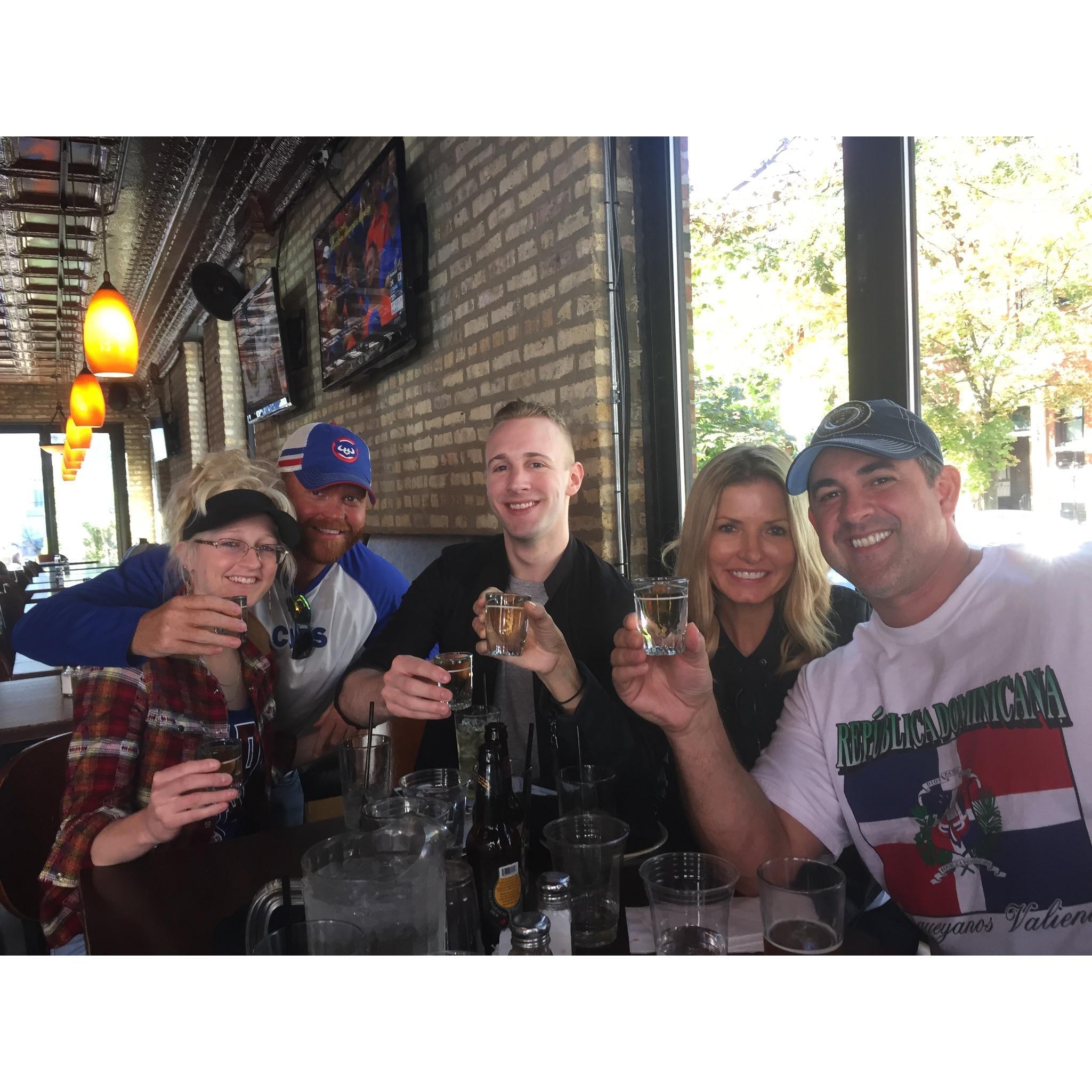 Chicago trip to Wrigley Field! This picture was taken BEFORE the Malort shot.