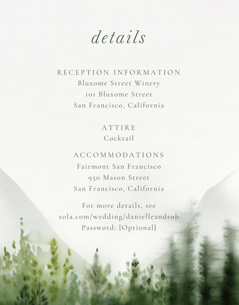 Grove | Dark Olive | Zola Wedding Enclosure Cards