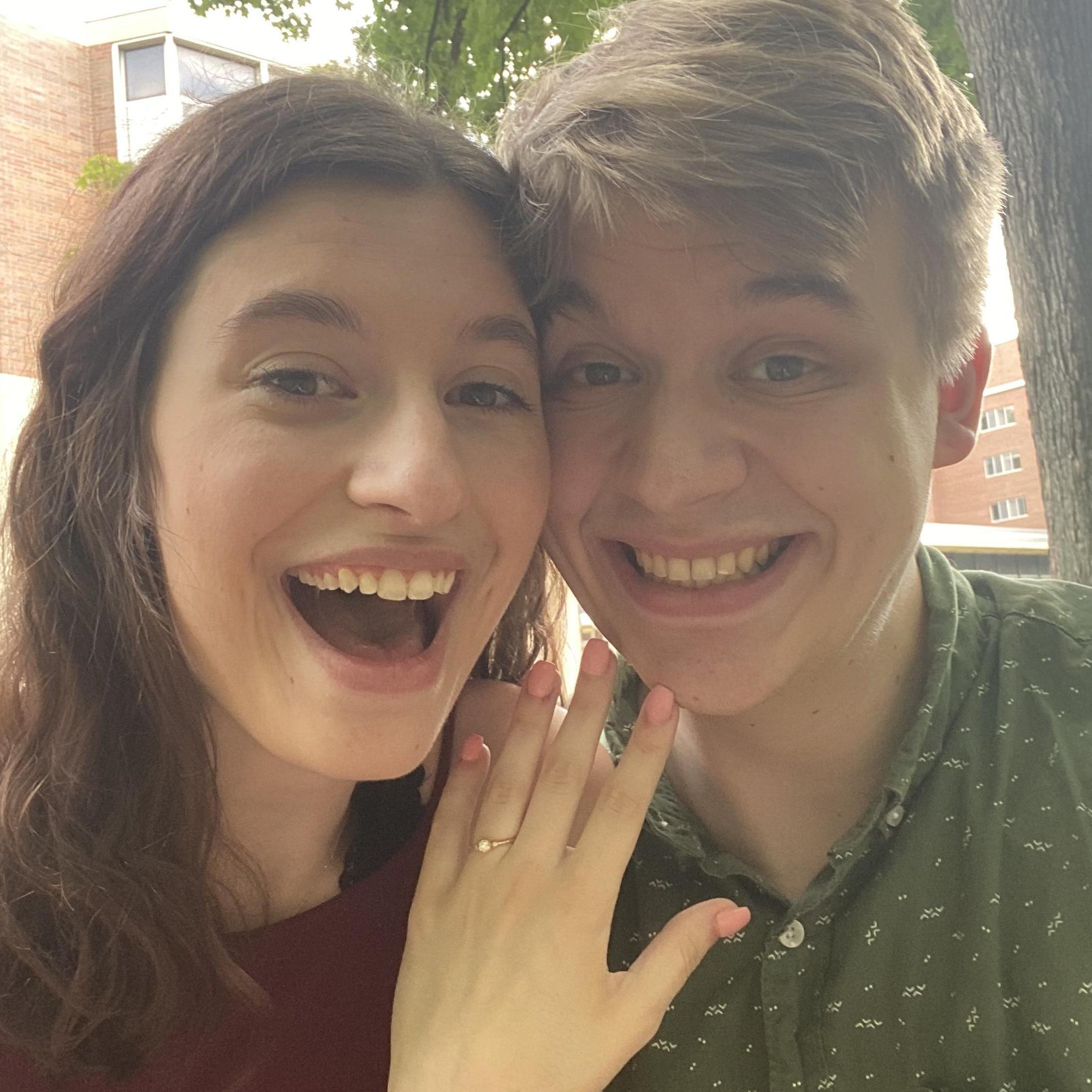 The day that Brennan proposed! We went on an amazing picnic on campus by the dorm where we lived!