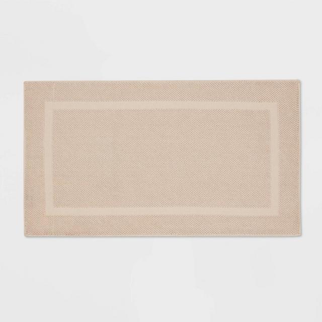 20"x34" Performance Texture Cotton Memory Foam Bath Rug Tan - Threshold™