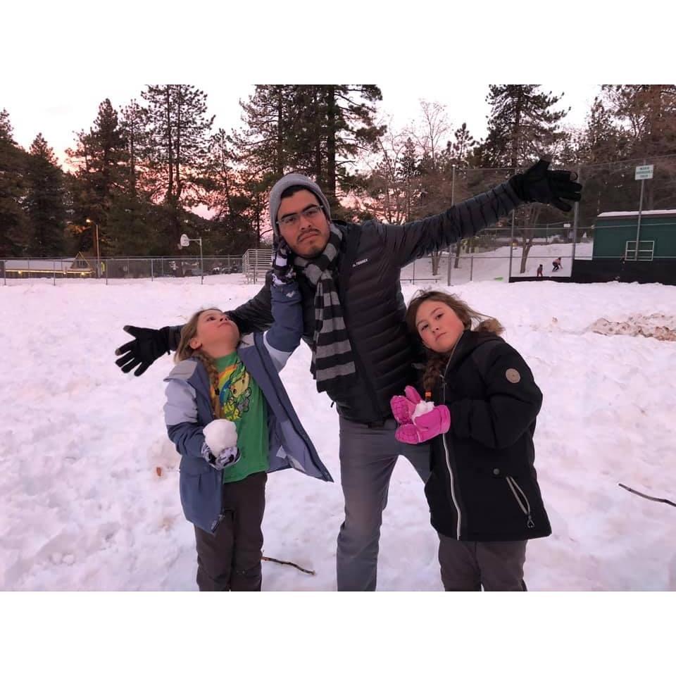 The time the girls made snowmen and had a snowball fight for the first time.