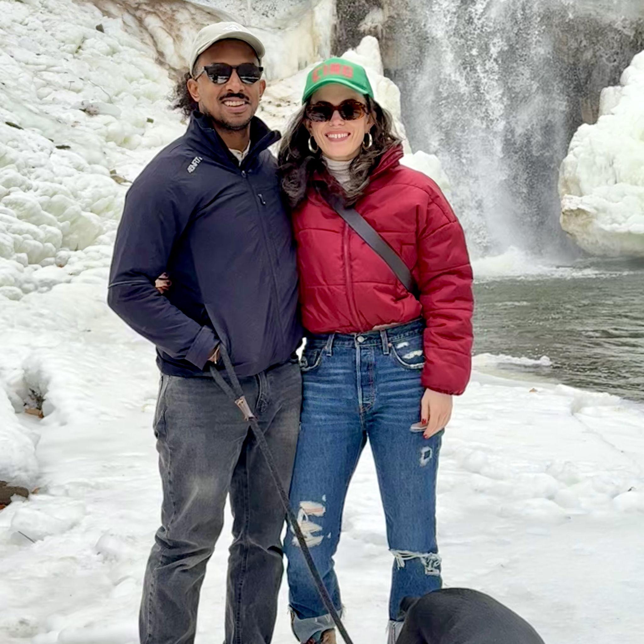 at Minnehaha Falls near our house in Minneapolis
