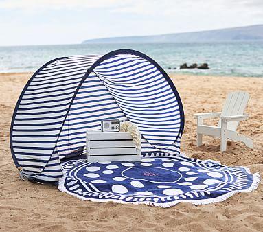 Navy/White Stripe Family Pop-Up Tent
