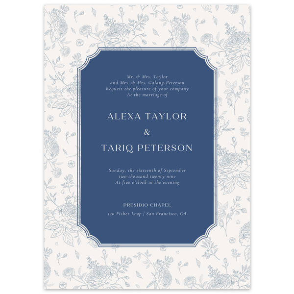 その他 Invitation Kerenza Portrait | Dark Cobalt | Zola Wedding Invitations