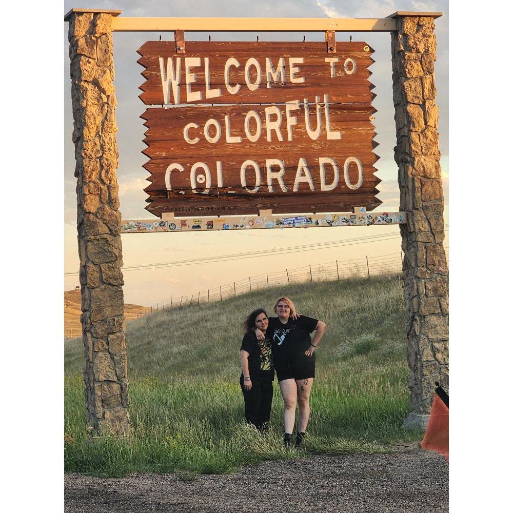 we had to have a picture of us at the Colorado border