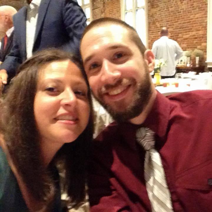 Enjoying a friend's wedding.