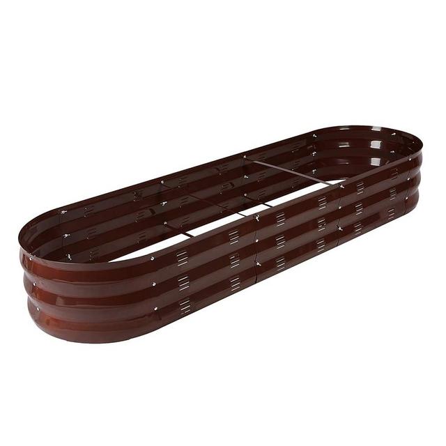 GADI Raised Garden Bed Kit for Vegetables Flower Galvanized Metal Planter Boxs Designed for Easy DIY and Cleaning Not Twist Or Rot (Brown)
