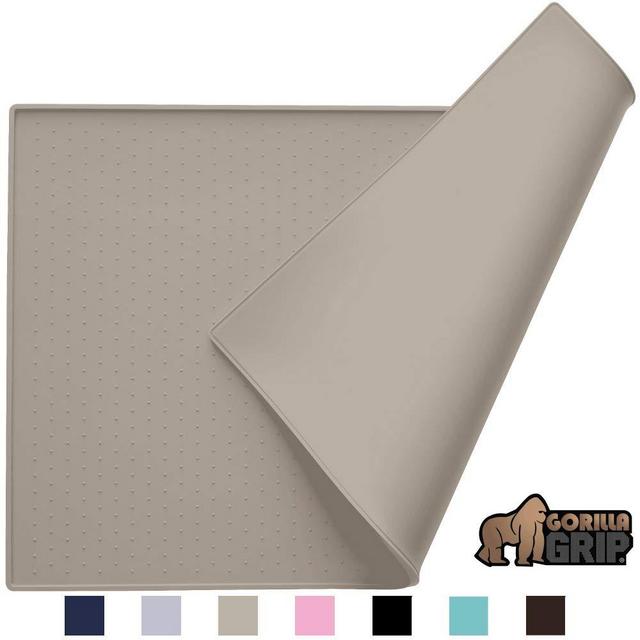 Gorilla Grip Original Silicone Pet Feeding Mat, BPA Free, Easy Clean, Dishwasher Safe, Waterproof, Raised Edges, Pets Placemat Tray Mats to Stop Cat and Pet Food Spills and Water Bowl Messes on Floor