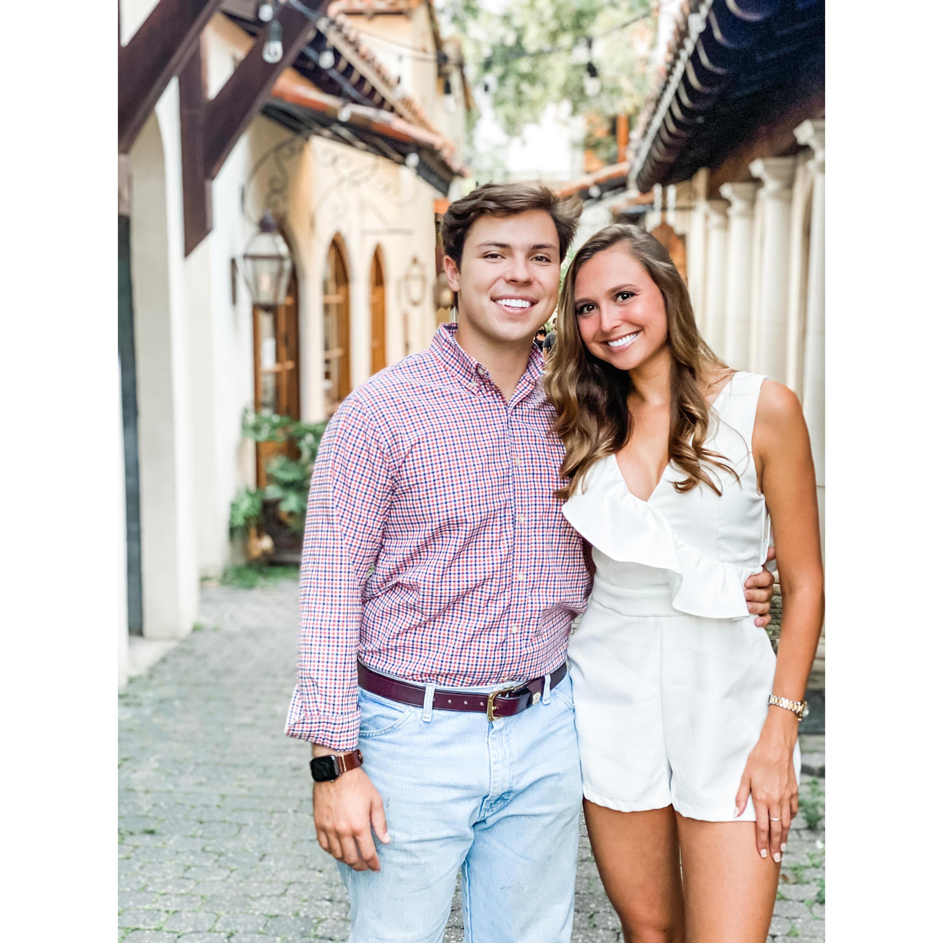 A date night in downtown Fairhope - senior year. 2020