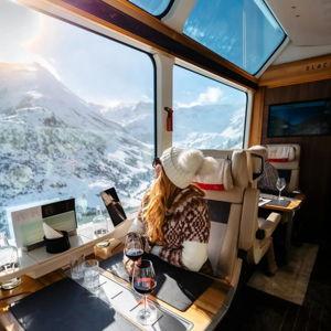Scenic Train Ride on the Swiss Alps