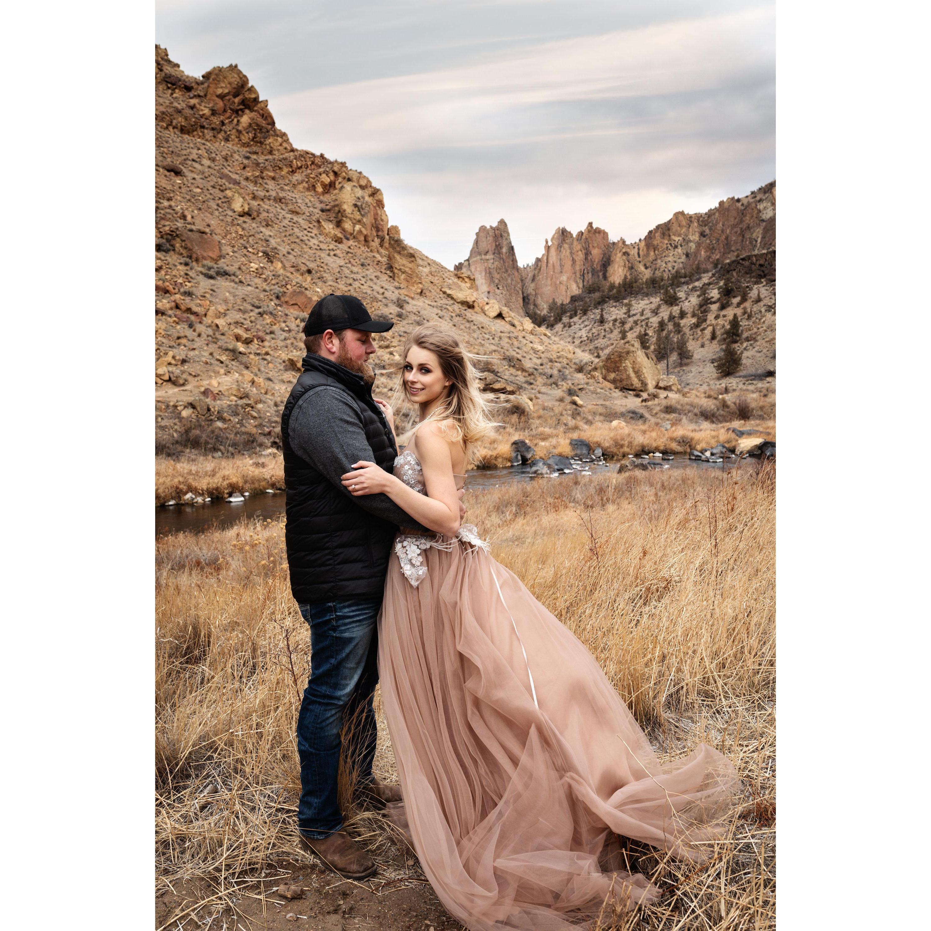Our engagement photos at Smith Rock