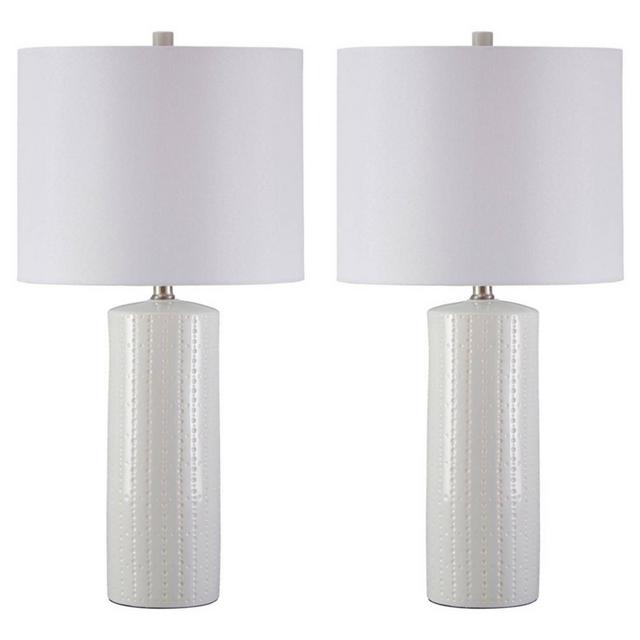Set of 2 Steuben Ceramic Table Lamps White - Signature Design by Ashley