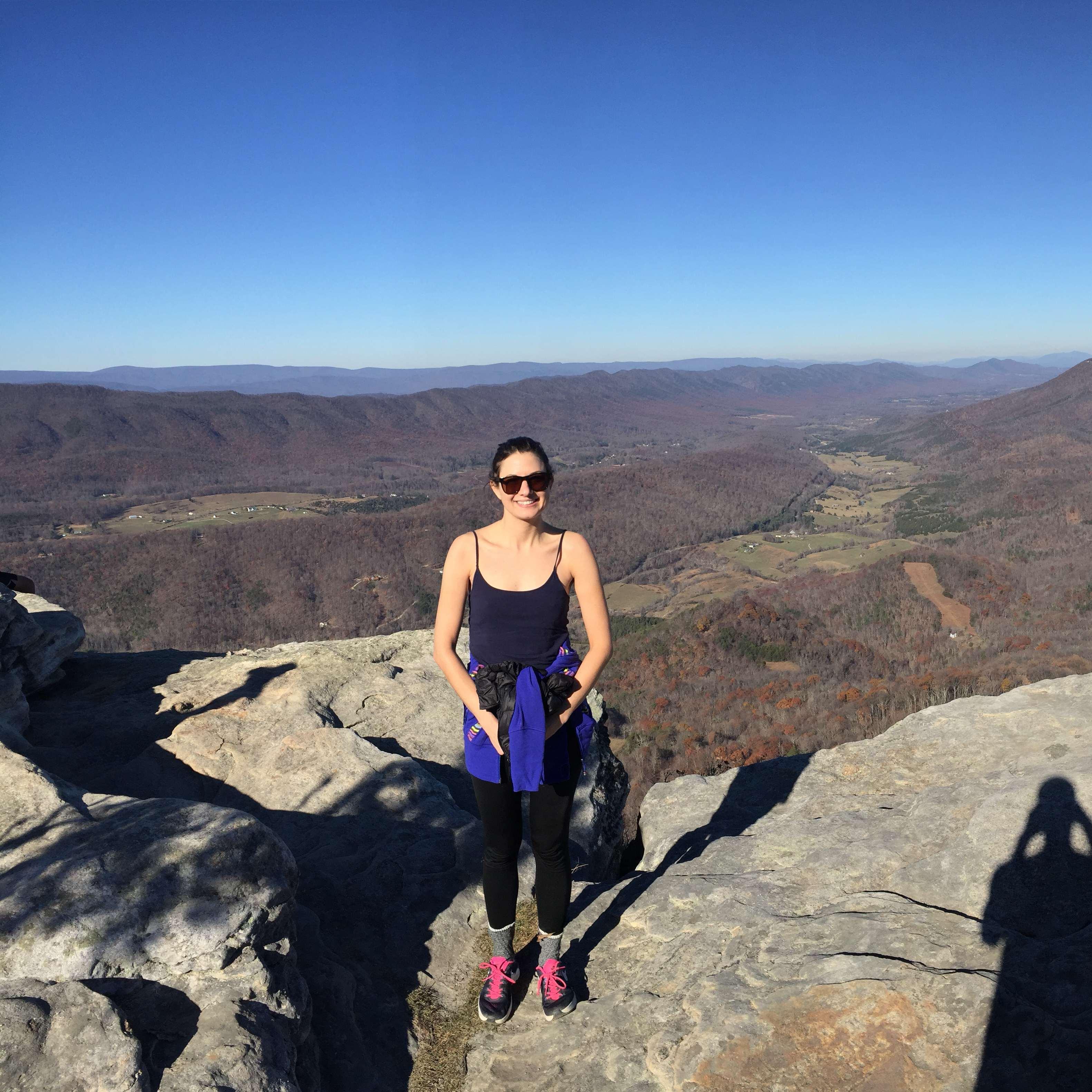 Lauren's first visit to Roanoke at McAfee Knob, December 31st, 2016