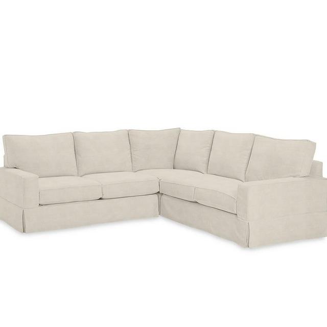 PBC SQ Arm SLP 3PC L-Shaped Corner SCT, BE MRY CSHNS, Sunbrella® PRF Slub Tweed Pebble