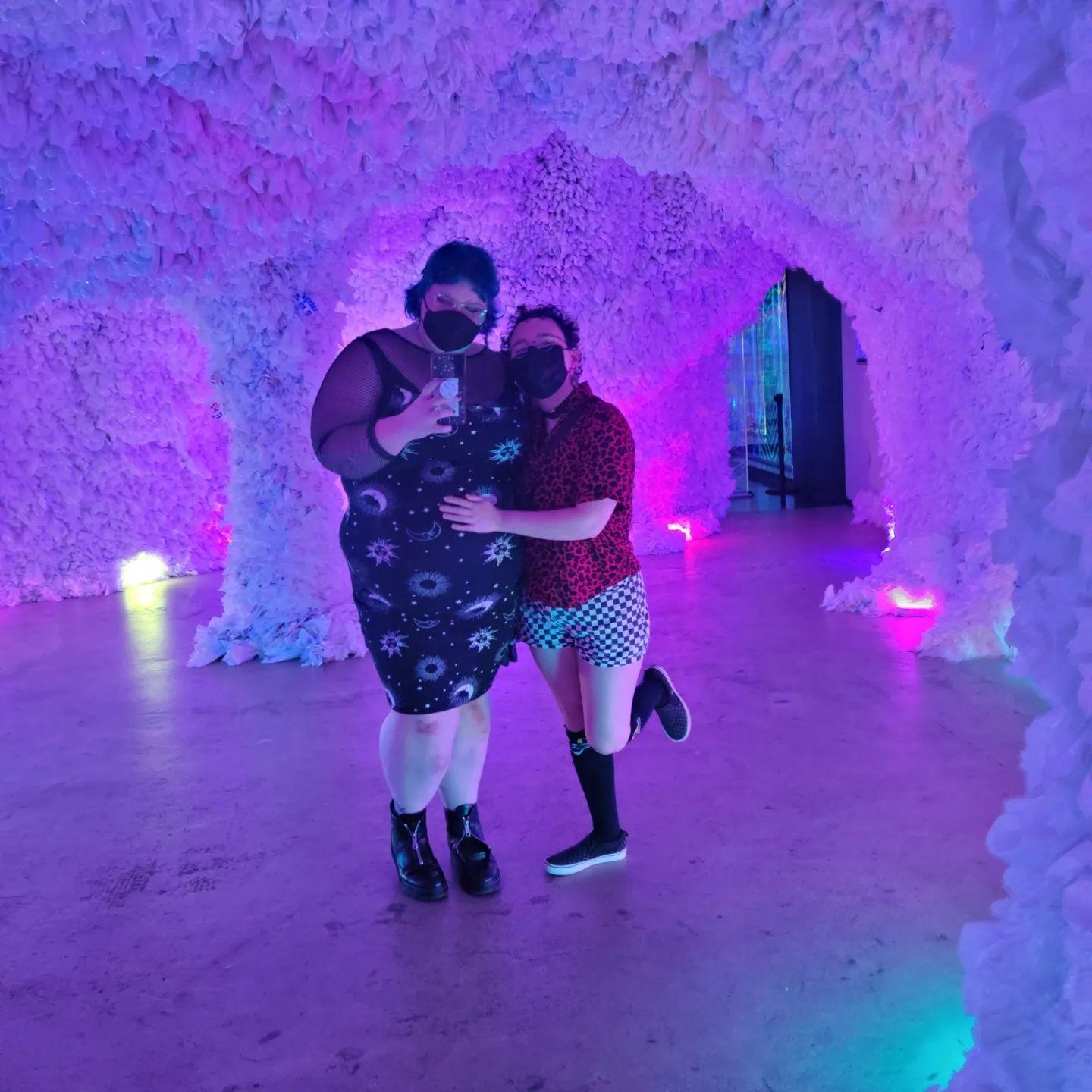 We love finding ourselves in odd places, like this cave made of grocery bags and insulation foam