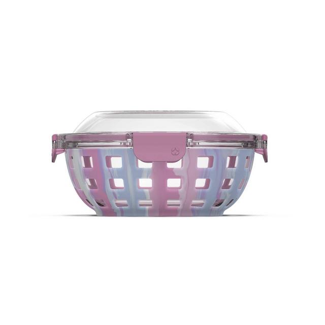 Ello 5.5 Cup Glass Lunch Bowl - Blue/Purple Swirl