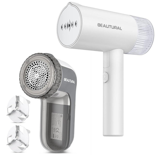 BEAUTURAL Steamer for Clothes and Fabric Shaver