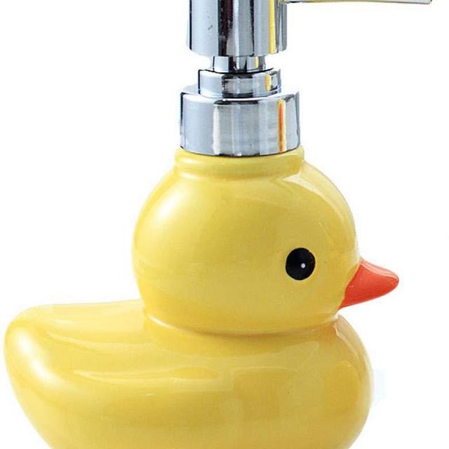 123Arts Ceramics Duck Soap Dispenser with Stainless Pump Soap Bottle or Lotion Bottle,Home Decoration