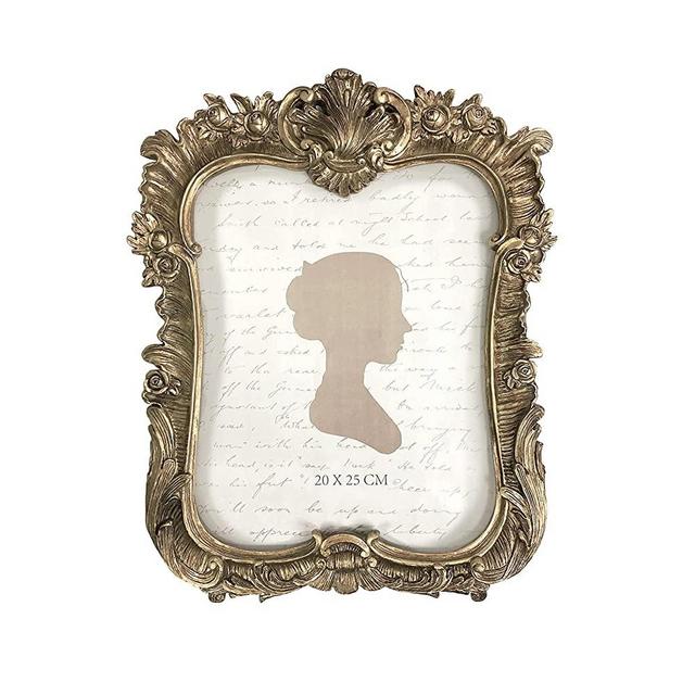 AELS 8x10 Inch Vintage Picture Frame, Elegant Luxury Antique Photo Frames with Glass Front, Photo Display, Tabletop Wall Hanging, Gift Ideas, Gold