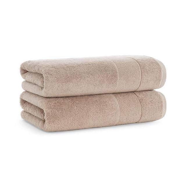 Aston & Arden Aegean Terry Bath Towels - (Set of 2) Ringspun Turkish Cotton Thick and Soft Absorbent Luxury Hotel and Spa Bathroom Towel, 600 GSM, 30 x 60 in, Hummus