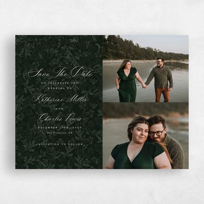 Green Watercolor Wedding Save the Date - Emma Multiphoto