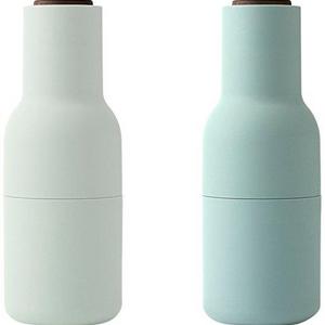Salt and Pepper Grinder Set with Walnut Lid, Moss Greens with Walnut Lid