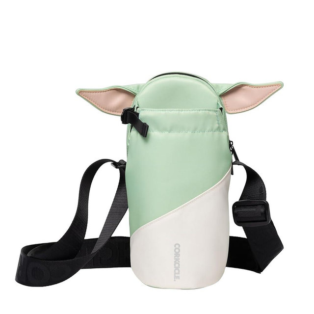 Corkcicle x Star Wars Grogu Crossbody Water Bottle Sling Bag, Fits 16 oz to 40 oz Tumbler – Water Bottle Holder with Strap Securely Holds Bottle, Cards, Phone, & Keys