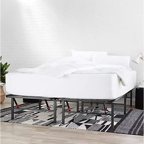 AmazonBasics Foldable Metal Platform Bed Frame 14 Inch Height for Under-Bed Storage - Tools-free Assembly, No Box Spring Needed - King