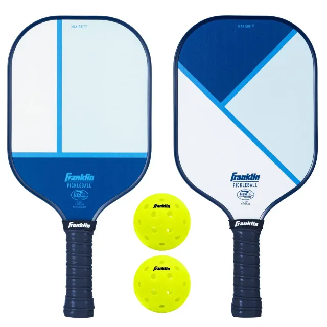 Franklin Sports 2 Player Poly Paddle with Ball Set - Blue/Light Blue