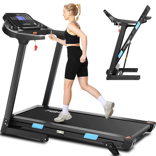 Treadmill 300 lb Capacity with Incline, FUNMILY 3.25HP 18 INCH Wide Foldable Treadmill with Incline, Walking Running Machine for Home Office Gym with 36 Preset Programs, LCD Display, App Control