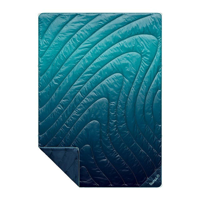 Rumpl Original Puffy Blanket - Warm Puffy Camping Blanket, 100% Recycled Polyester Insulation, Lightweight, Packable, Water-Resistant, Outdoor Puffer Blanket, 52"x75", Ocean Fade