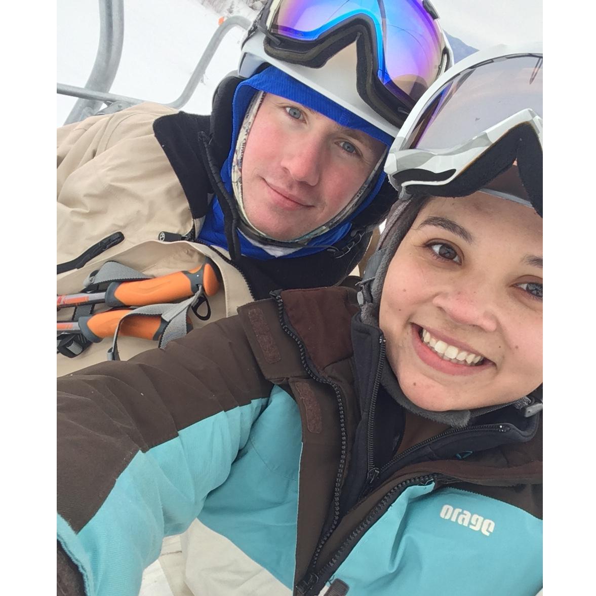 Stephanie's first time skiing 2018