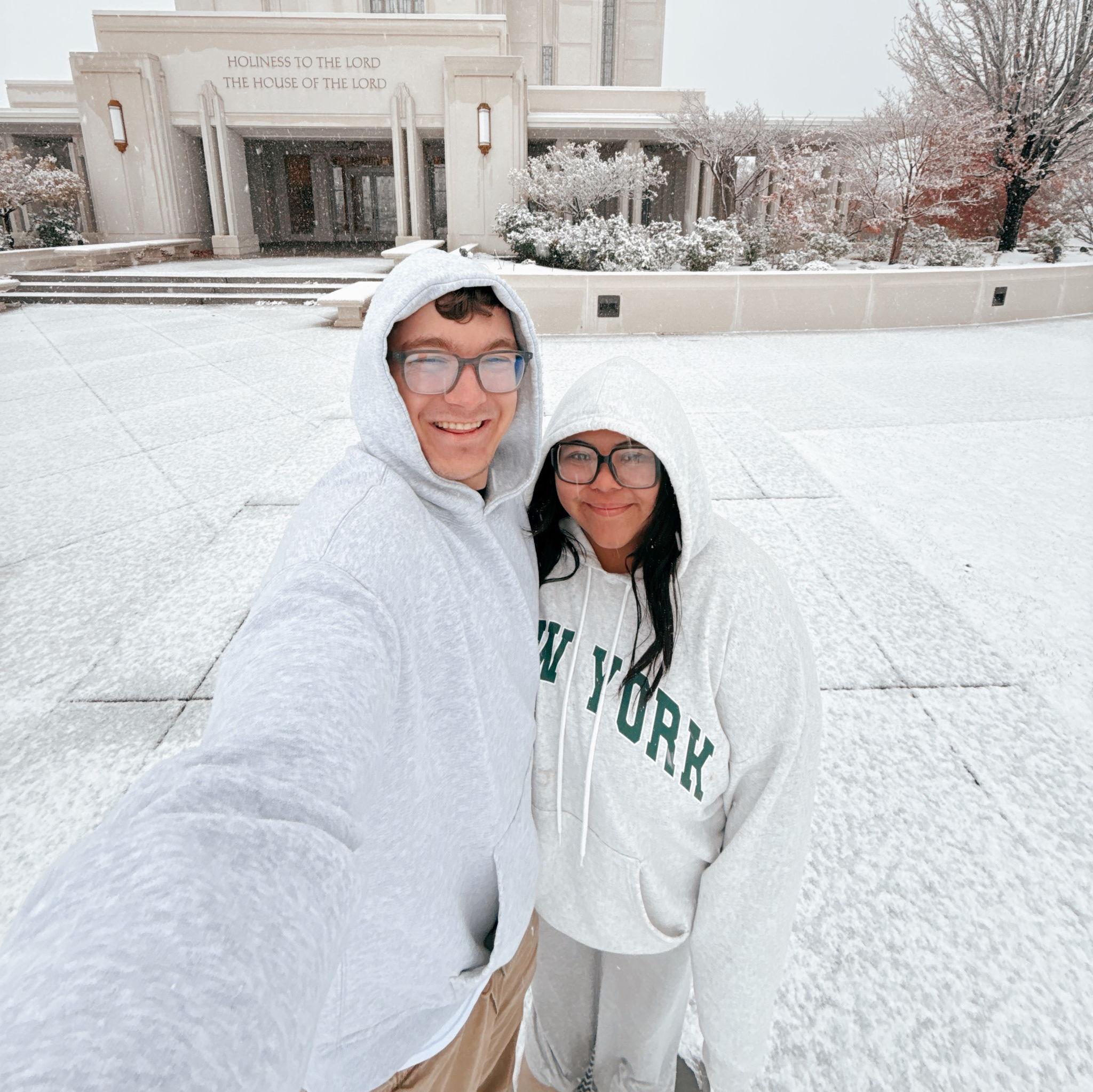 First snow together in Rexburg!