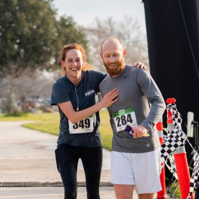 At the finish line of our first race together!