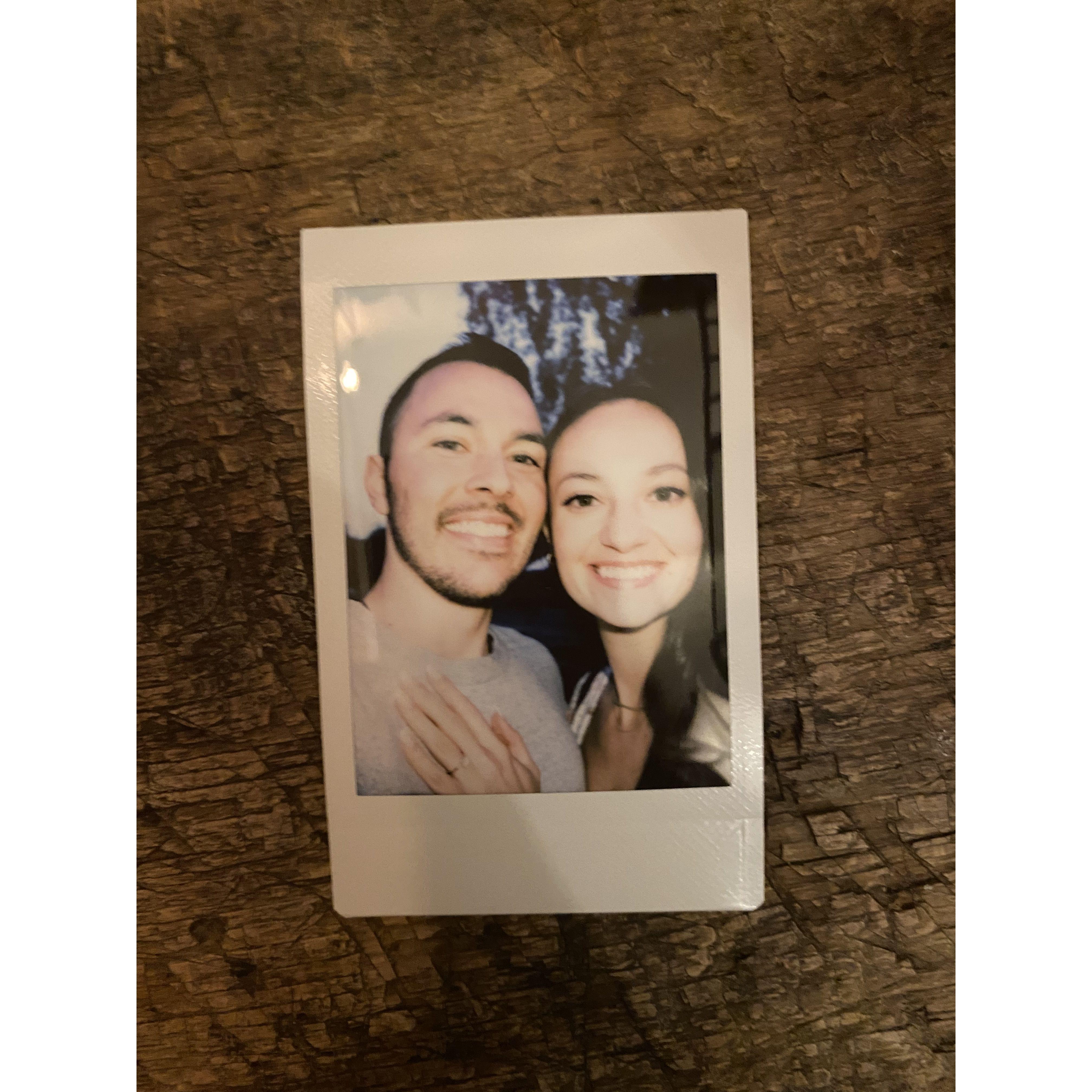 Our first picture together after getting engaged.