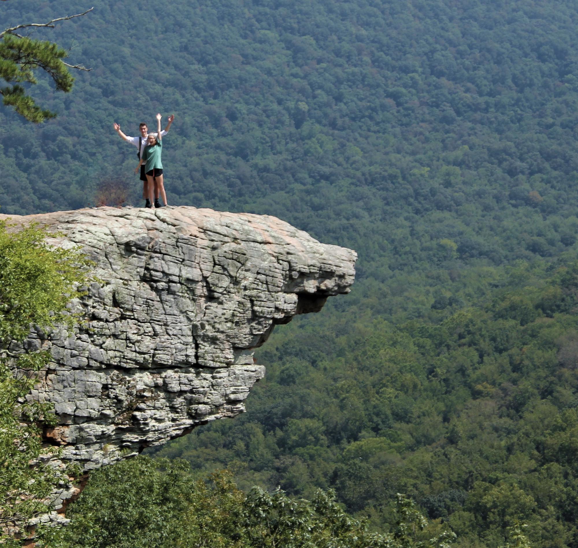 Ben & Eryn really enjoy hiking and the outdoors in general. This is one of their favorite spots: Hawksbill Crag.