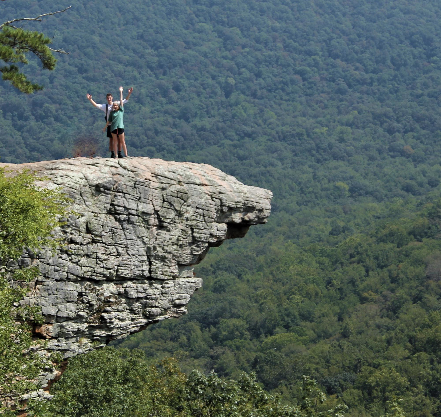 Ben & Eryn really enjoy hiking and the outdoors in general. This is one of their favorite spots: Hawksbill Crag.