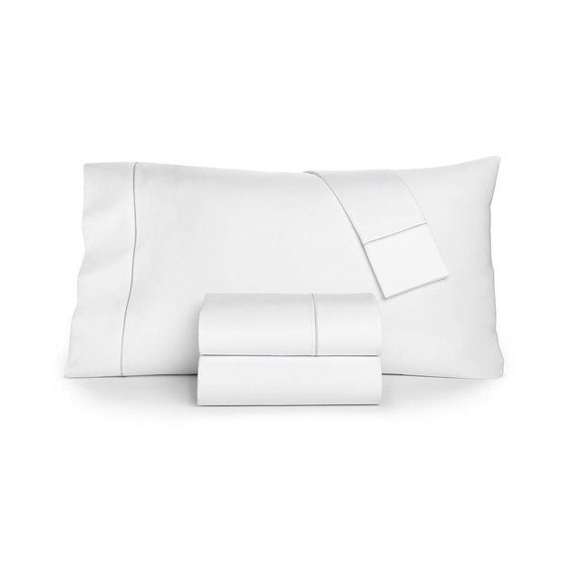 Charter Club Solid Hem 550 Thread Count 100% Cotton 4-Pc. Sheet Set, California King, Exclusively at Macy’s