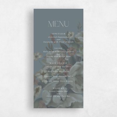 Teal, Blue Wedding Menu - Canopy