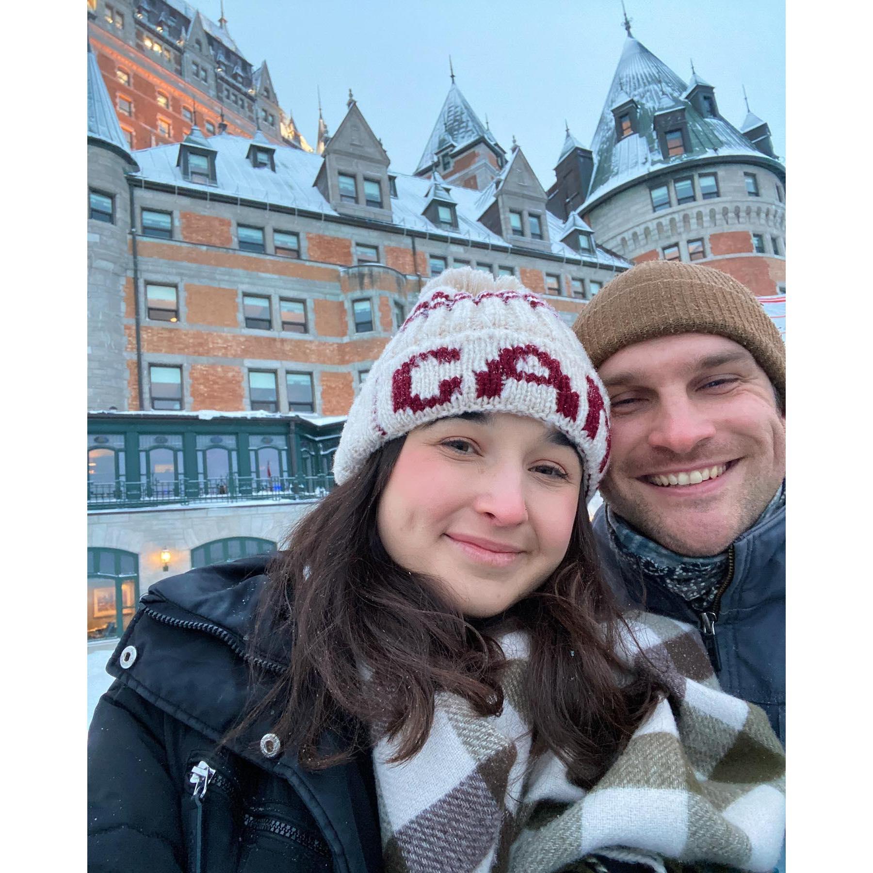 We went to Quebec City for their winter carnival! This was such an incredible trip. We highly recommend checking out Quebec City at this time of year.